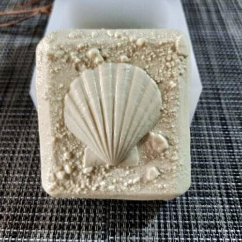 QT0154 PRZY Beach Shell Square Silicone Mold Soap Mould Handmade Soap Making Molds Candle Silicone Mold Resin Clay Moulds