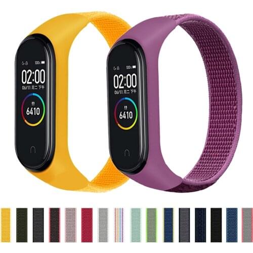Nylon loop Strap For Mi Band 5 Replacement Wrist correa for xiaomi band 5 strap Sports Bracelet Wristband miban 4 3 Accessories
