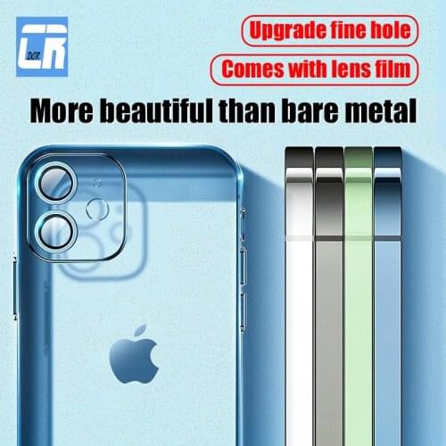 Luxury Plating Lens Protection Phone Case For iPhone 12 11 Pro Max XR XS X 8 7 6 Plus 12 Mini SE 2020 Transparent Silicone Cover