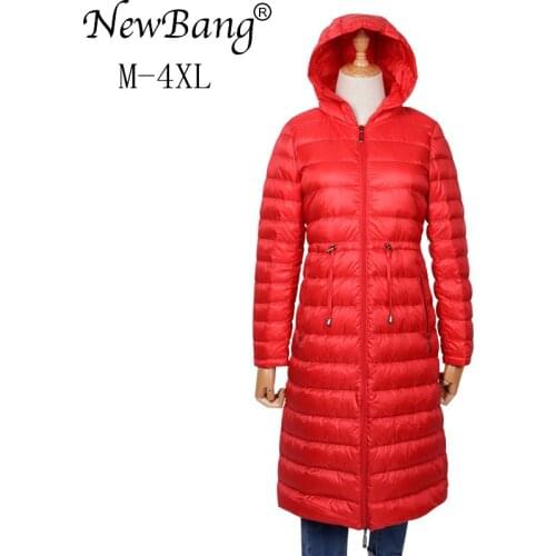 NewBang Brand Down Jackets Women Winter Down Jacket Female Long Coat Hooded Windproof Long Puffer Coat Thick Warm Colothes