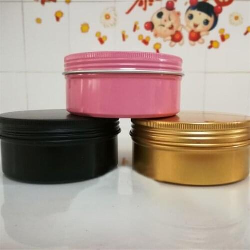 10/30pcs 30/50/60/80/100/150g Empty Black/Gold/Pink Cream Aluminum Tin Jar Makeup Refillable Lip Balm/Nail Case Container Cans