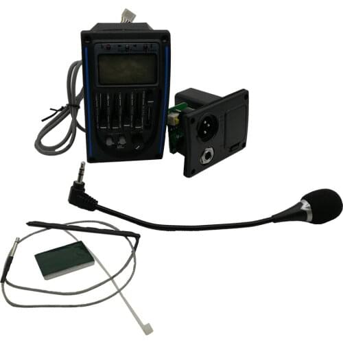 10pcs/lot Professional Prener-PM 5 Band Acoustic Guitar EQ Preamp LC-5 5-Band EQ Equalizer Pickup Tuner LCD with Microphone