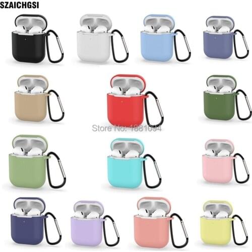 100pcs Silicone Case For Apple Airpods 2 Cover Protective Earphone Cases For Airpods 2 Air pods 2 For Airpods2 Shockproof Bag