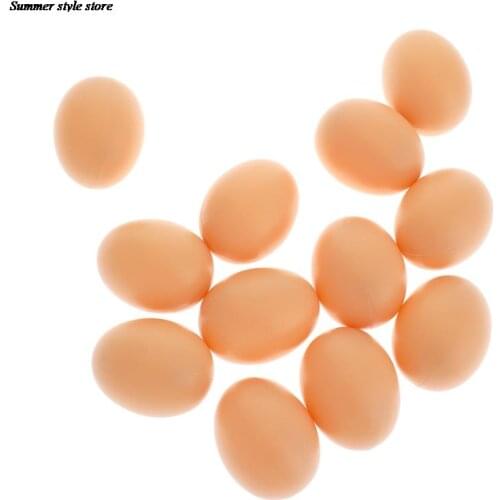 12pcs Hatching Hen Poultry Hatch Breeding Simulation Fake Plastic Artificial Eggs DIY Painting Easter Egg Educational Toy
