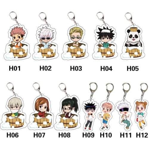 12 Types Newest Jujutsu Kaisen Keychain Anime Character Yuji Itadori Satoru Nobara Kugisaki Acrylic Pendant Keyring Gift