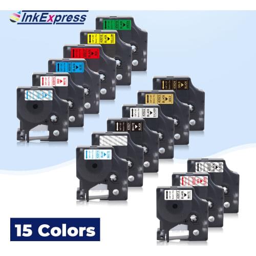 15 Colors 40913 Tape For DYMO D1 40913 45010 40915 40917 40916 40918 Label Tape 9mm For DYMO LabelManager 160 280 Label Maker