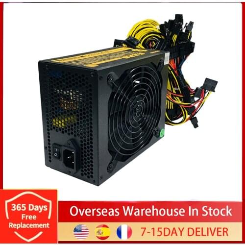 1800W Modular Mining Power Supply for 8 GPU ETH Rig Ethereum Miner 110-240V Active PFC Circuit Power Source power distributor