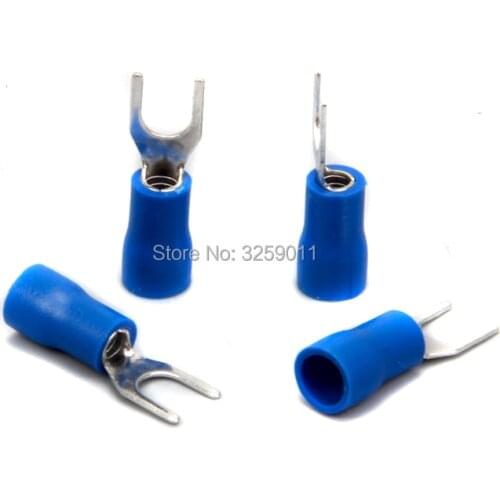 20PCS SV3.5-4 16-14 AWG Spade Pre-insulating Terminal block TYPE TU-JYK U-type Cold-pressed Pre Insulated Fork Wire Connector