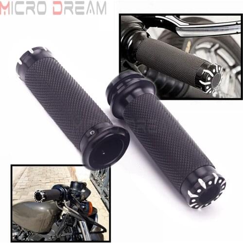 25mm Motorcycle Handlebar Hand Grip 1'' Handle Bar Grips for Harley Custom Bobber Chopper Dyna Softail Touring FLHX FLHT 2008-Up