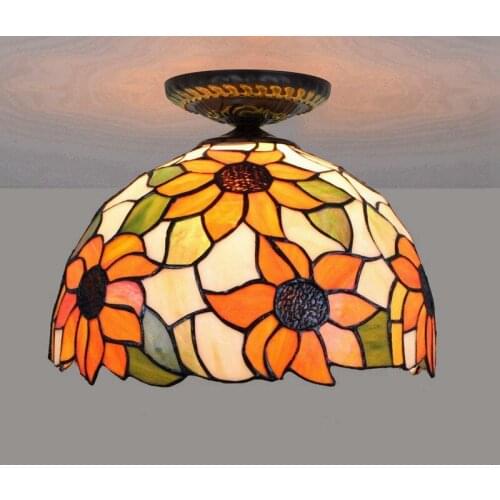 30cm European Countryside Taiyanghua Tiffany Multi-Color Glass Dining Room Bedroom Aisle Corridor Bathroom Ceiling Luminaire