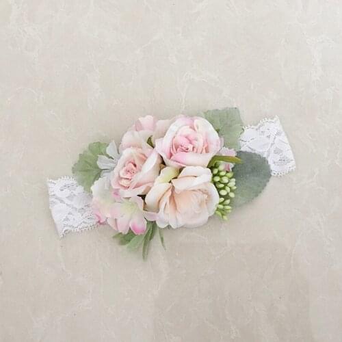 Free Shipping Pink Flower Girl HeadbandKids Hair Accessories Photo Prop