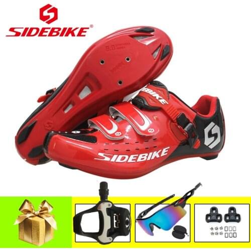 SIDEBIKE Road cycling sneakers with SPD-SL pedals riding shoes breathable anti-skid lock shoes Athletic racing cycling shoes