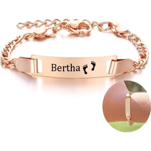 Baby Girl Bracelet Toddler Stainless Steel Personalized Boy Custom Name Bracelets For Gift Ideas