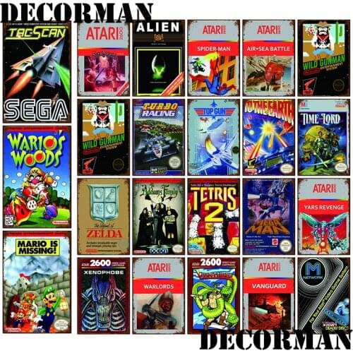 [ DecorMan ] World Video Game Japan Metal SIGN Custom Car Kids Painting Cartoon PUB Decor LTA-3127