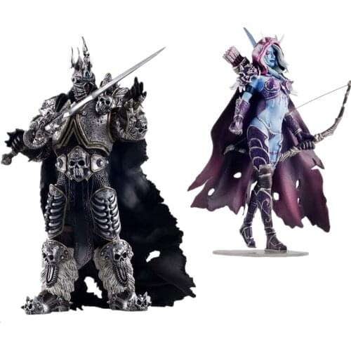 WOW The Lich King Arthas Sylvanas Windrunner Sylvan Archery Queen 7‘’ PVC Action Figure Collectible Model World Of Warcraft Dota
