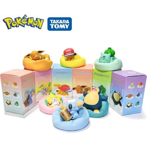 6 Styles Genuine Pokemon Jirachi Snorlax Bulbasaur Pikachu Komala Eevee Anime Figures game Toys Model Kawaii Kids Birthday GIft