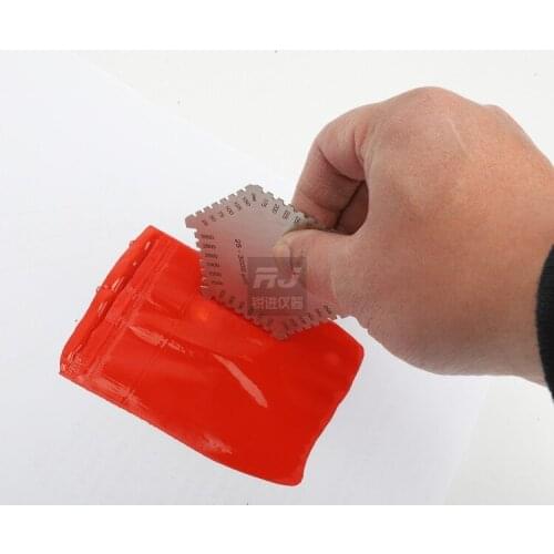 Stainless steel hexagonal wet film comb Wet film thickness gauge card comb gauge paint ink thickness 25-3000um