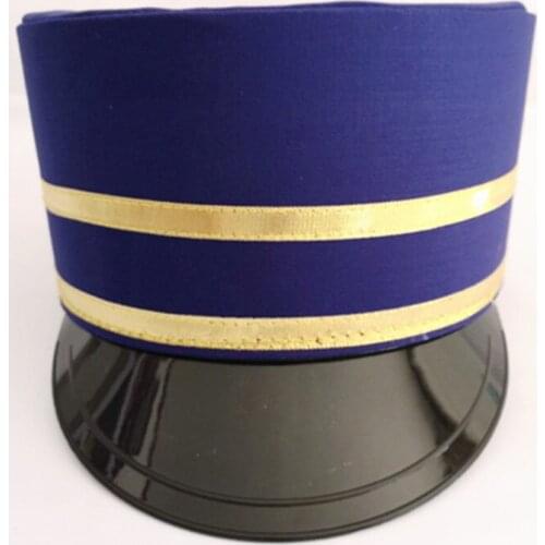 Blue striped top hats for children & adults hotel doorman guarder worker cap police uniform cosplay accessories