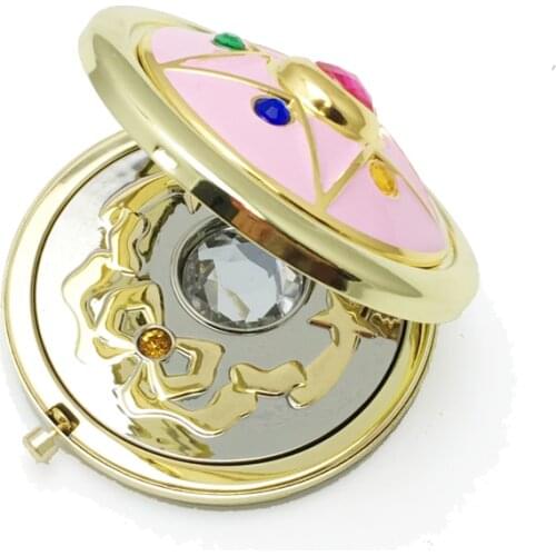 Japan Anime Moon Cosmetic Mirror Tsukino Usagi Cosplay Props Metal High Quality Make Up Cartoon Cute Vanity Mirror