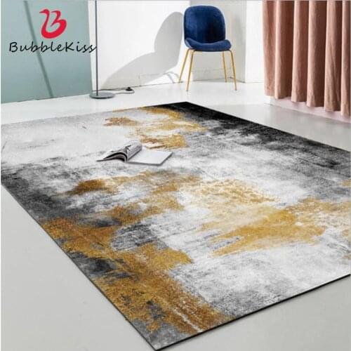 Bubble Kiss Carpets For Living Room Art Abstract Black Gray Gold Ink Pattern Floor Mat Home Bedroom Decorative Tatami Area Rugs