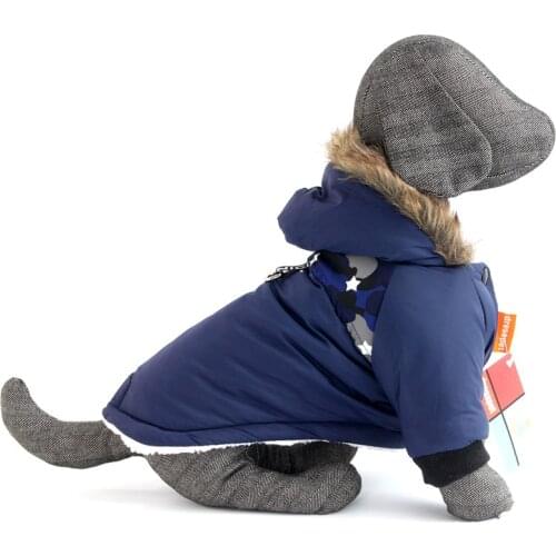 Dog Coats Jackets French Puppy Clothing Pet Jumpsuit Pet Plush Blue Thick Jacket Coat Small Medium Puppy Clothing Dog Hoodies