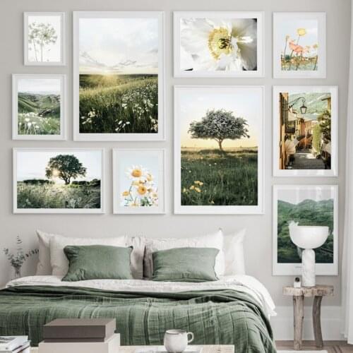 Daisy Dandelion Valley Train Grass Flower Wall Art Canvas Painting Nordic Posters And Prints Wall Pictures For Living Room Decor