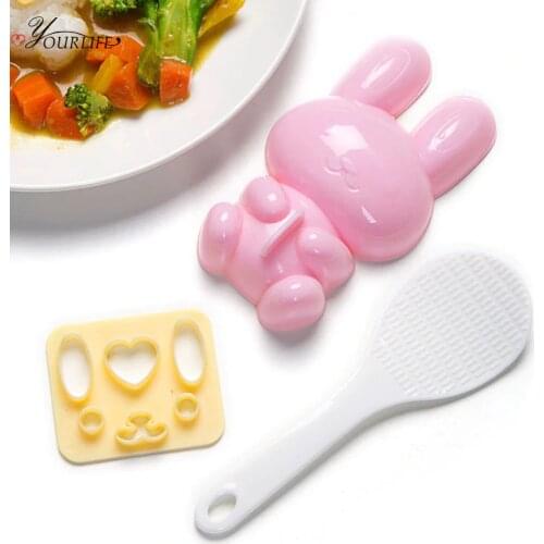 OYOURLIFE 3Pcs/set Reusable Rice Ball Maker Cute Cartoon Rice Mold DIY Sushi Maker Bento Accessories Sushi Decoration