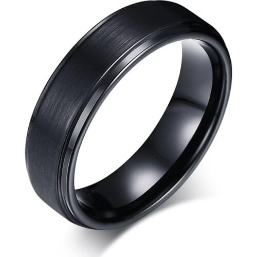 Mens Basic Wedding Rings for Women Never Fade black Tungsten Alliance Anel Unisex
