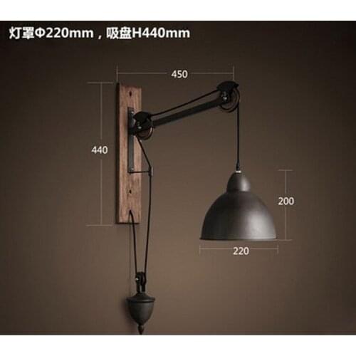 American Loft Wall Lamp ASCELINA Long Swing Arm Wall Lamps Adjustable Metal Led Wall Light home lighting for Bedroom/Restaurant
