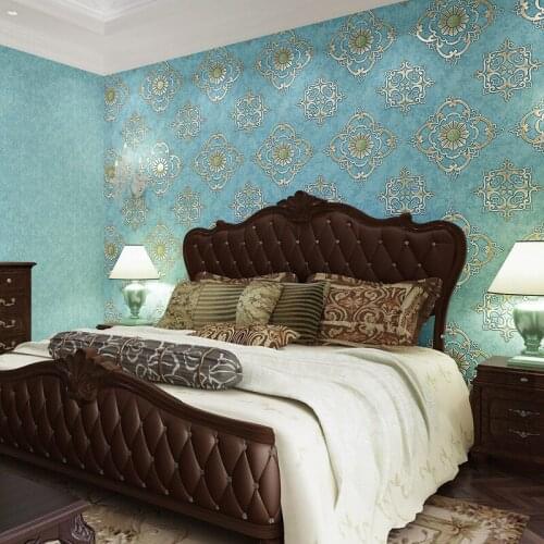 Beibehang papel de parede,The new version of bronzing American retro totem AB environmental non-woven wallpaper bedroom guest