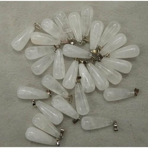 Wholesale 50pcs/lot Fashion natural crystal water drop shape Charms Pendants for women and men jewelry making free shipping
