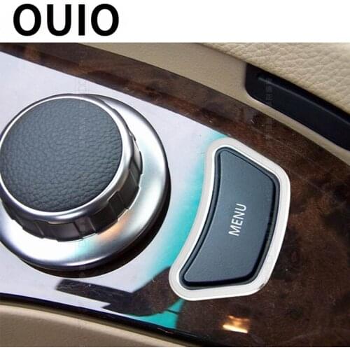 OUIO 1pcs Aluminum Alloy Center Console MENU Botton Panel Frame Covers For BMW E60 5 Series M Power Accessories Decoration Auto
