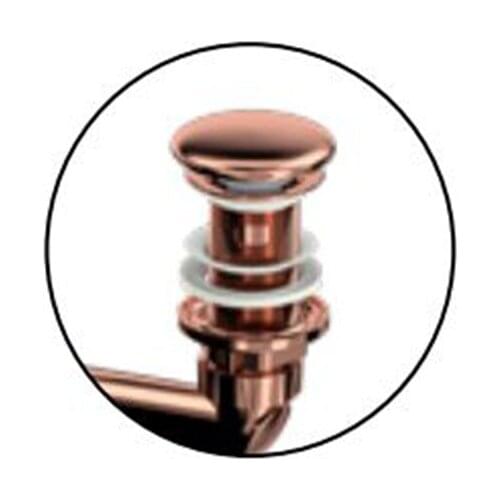 CLICK CLACK DRAIN 1.1/4 PLASTIC BODY HOLE WITH SILICONE CHECK VALVE - BRONZE CERAMIC WITHOUT OVERFLOW HOLE