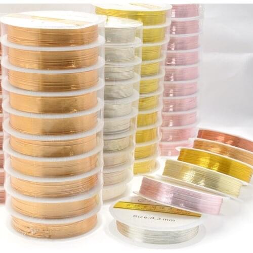 Colorfast Copper Wire 0.2/0.25/0.3/0.4/0.5/0.6/0.8/1.0mm Long-lasting Craft Beads Rope Beading Wire DIY for Jewelry Making Neck