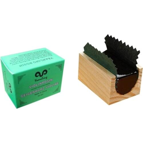 X5QF Transparent Yellow Rosin Resin Colophony Low Dust Handmade Rounded Wooden Shell Violin Viola Cello Bowed String