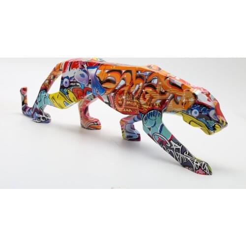 Painted Art Decorations Graffiti Simple Creative leopard Color Home Entrance Wine Cabinet Office Ornaments Resin Crafts
