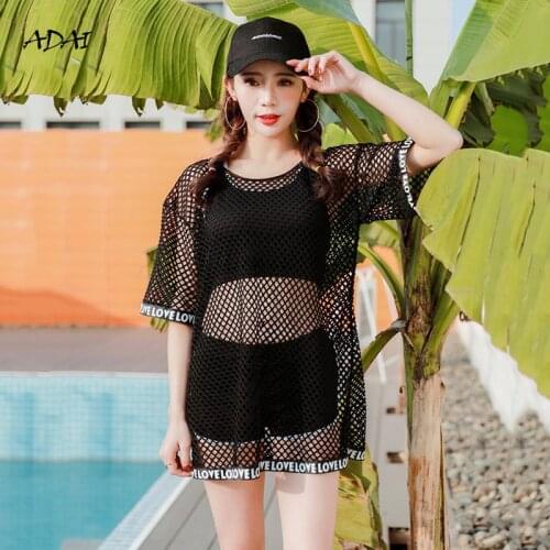 Sexy High Waist Bikini Set Bathing Suits 2021 Swimsuit Cover Up Black Push Up 3 Piece Set Women Summer Sports Beach Swimwear