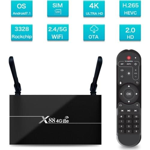 Network set-top box X88 4G Lte TV BOX dual-frequency wifi RK3328 4K HD network set-top box SIM card