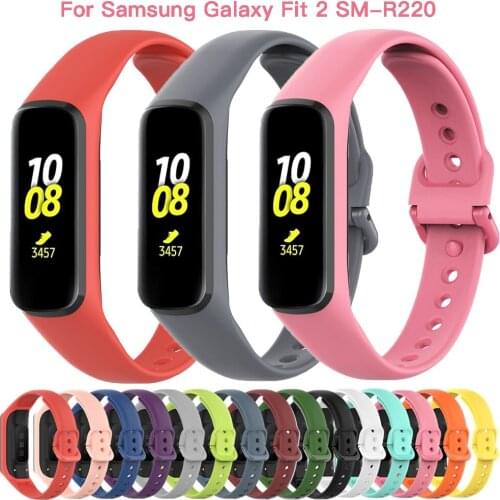 Silicone Sport Band Strap For Samsung Galaxy Fit 2 SM-R220 Watchband For Samsung Galaxy Fit2 Smart Bracelet Wrist Strap