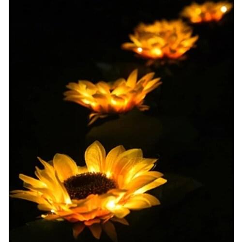 LED Artificial Sunflower Flower Sloar Light Lawn Light Outdoor Waterproof Landscape Lighting Lamp Garden Decorative Solar Light