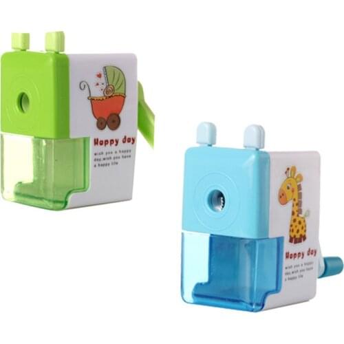 1PC Cartoon Cat Elephant Pencil Sharpener Cute Stationery Kids Gifts Kawaii Hand Crank Manual Pen Cutter School Office Supplies
