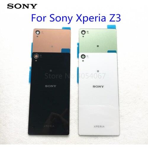 Z3 Back Glass Cover Battery Door For SONY XPERIA Z3 Back Cover L55T D6603 D6643 D6653 Rear Panel Housing Case