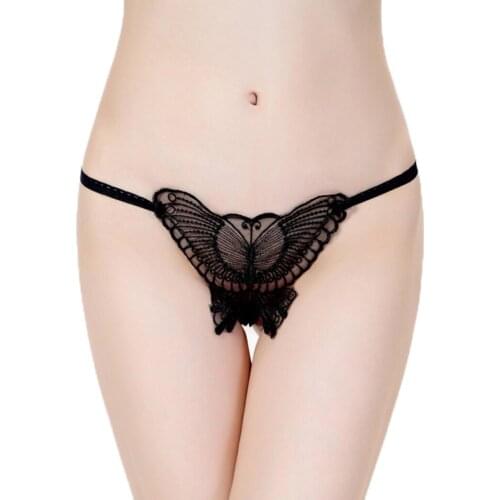 Women Panties Sexy Underwear G String Thongs T Back Hollow Out butterfly Embroidery G-Strings Brand