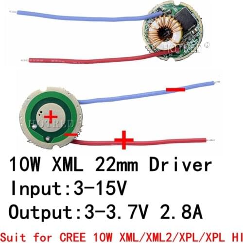 1PCS 5 Mode/1Mode Input 3V-15V dc 22mm LED Driver For Cree 10W T6 XML T6/U2 XM-L2/U2 LED Flashlight or 12V Battery Car Light