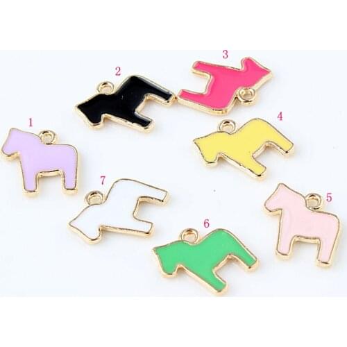 10pcs Double-side Rhinestone Cake Enamel Charms Alloy Oil Drop Pendant for Bracelet Childrens Headwear DIY Jewelry Accessories