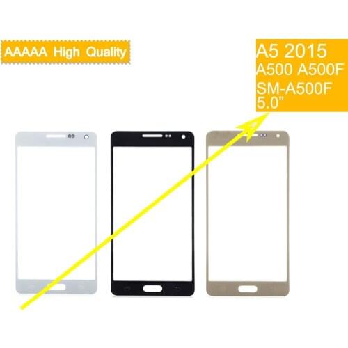 10Pcs/Lot For Samsung Galaxy A5 2015 A500 A5000 SM-A500F A500F A500H Touch Screen Front Panel Glass Lens Outer LCD Glass