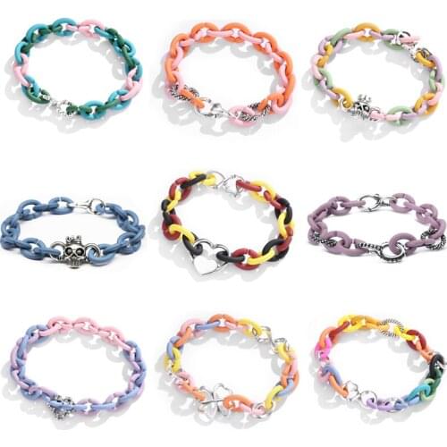 2021 Fashion Rainbow Bracelet for Women Men Trend Original DIY 925 Silver Charms Hard Rubber X Finished Bracelet 10 Style 22CM
