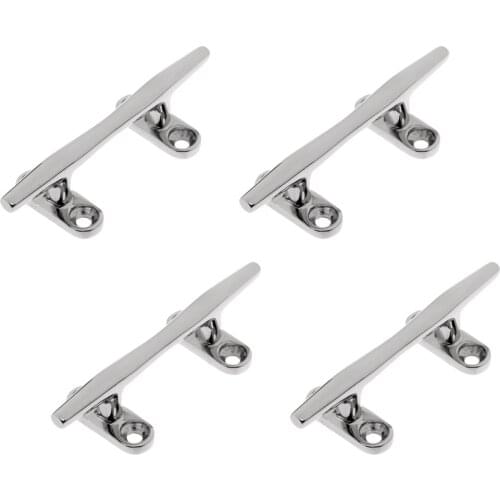 4 Pieces Premium 4'' Marine Boat Cleat Sailing Deck Raft Anchor Line Rope Holder Tie Down Open Base
