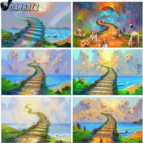 Animal World Diamond Painting Stairs 5D Diy Mosaic Kit Cartoon Diamond Embroidery Cross Stitch Handmade Inlaid Home Decor Gift