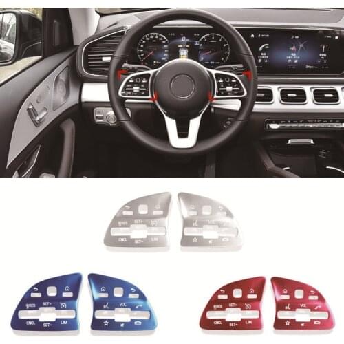 Aluminum Steering Wheel Steering Control Switch Button Cover Sticker for Mercedes Benz A C E Class GLB GLC GLE W205 W167 W177